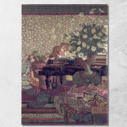 Personaggi In Un Interno. Musica Édouard Vuillard evu131 quadro stampato su tela