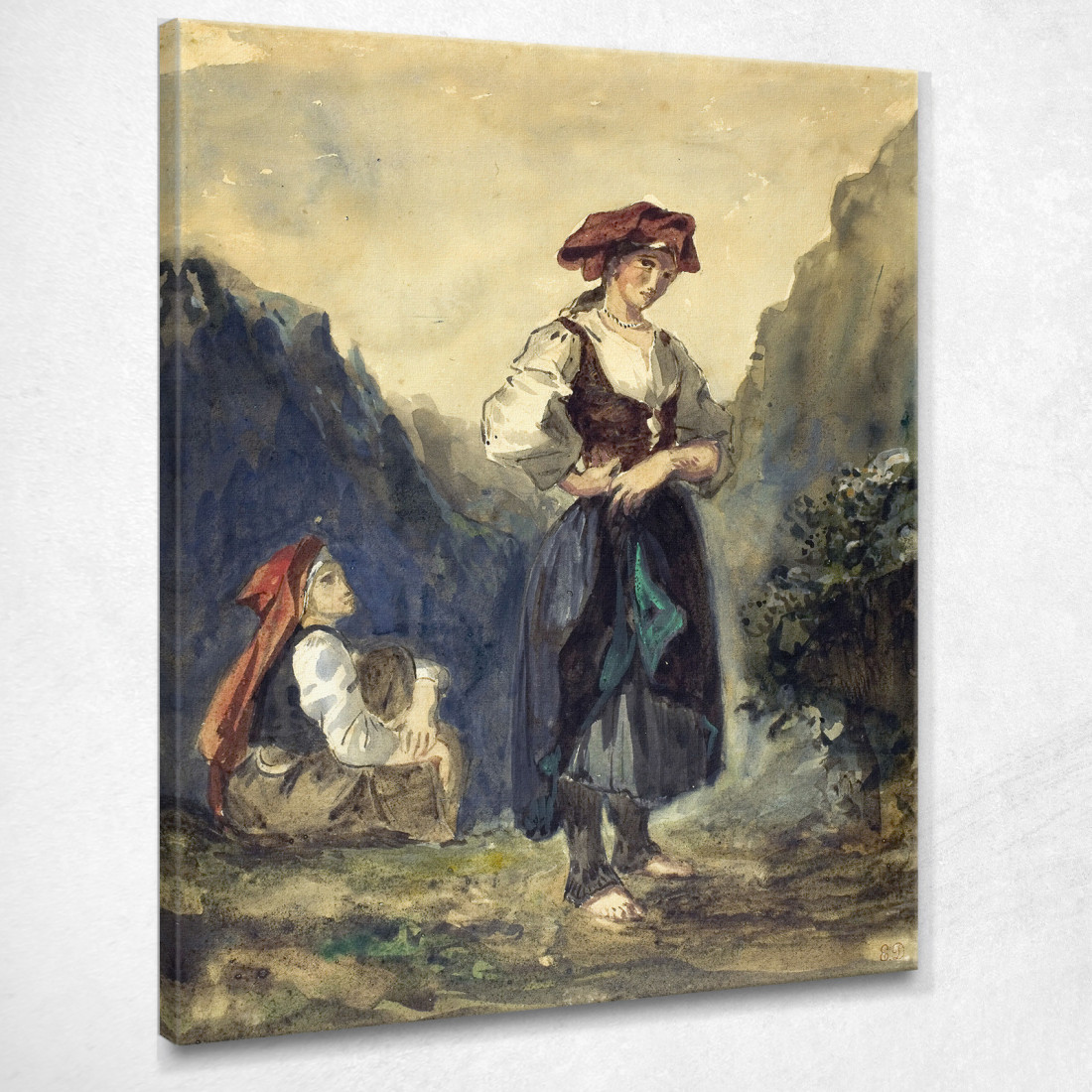 Contadine Della Regione Delle Eaux-Bonnes Eugène Delacroix edx89 quadro stampato su tela