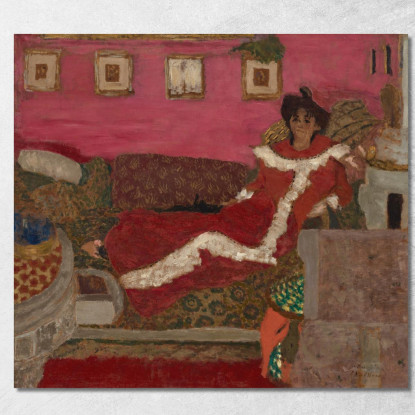 Ritratto Di Madame Deliere Questa Sinfonia In Rosso Édouard Vuillard evu138 quadro stampato su tela