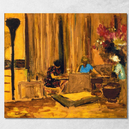 La Sala Da Biliardo Al Castello Di Clayes Édouard Vuillard evu156 quadro stampato su tela