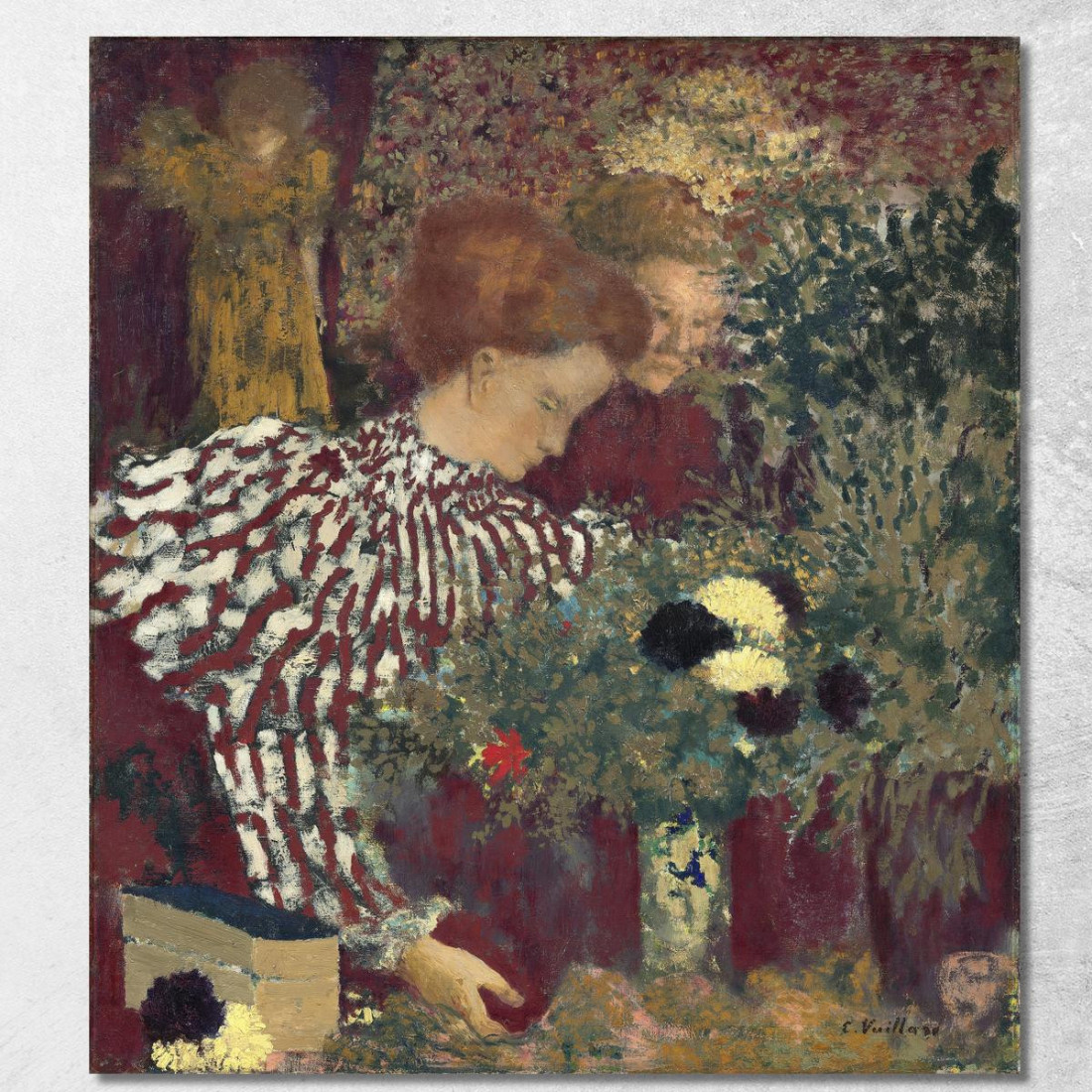 Donna In Abito A Righe Édouard Vuillard evu175 quadro stampato su tela