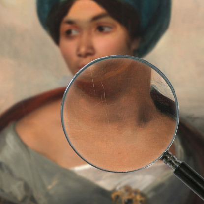Ritratto Di Donna Con Turbante Blu Eugène Delacroix edx94 quadro stampato su tela