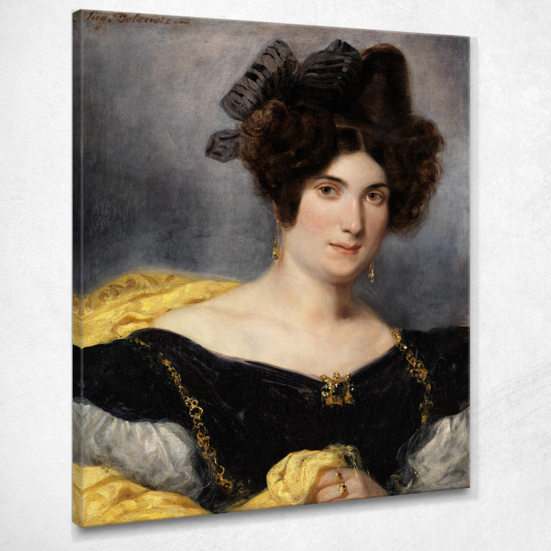 Ritratto Di Signora François Simon Eugène Delacroix edx97 quadro stampato su tela
