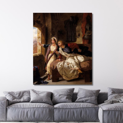 Rebecca E L'Ivanhoe Ferito Eugène Delacroix edx98 quadro stampato su tela