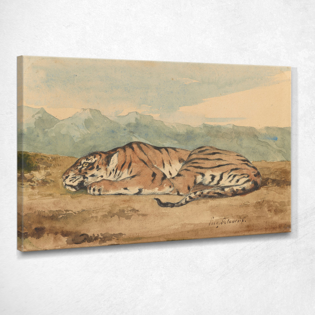 Tigre Reale Eugène Delacroix edx100 quadro stampato su tela