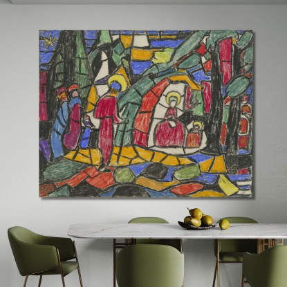 La Natività Adolf Hölzel ahl46 quadro stampato su tela