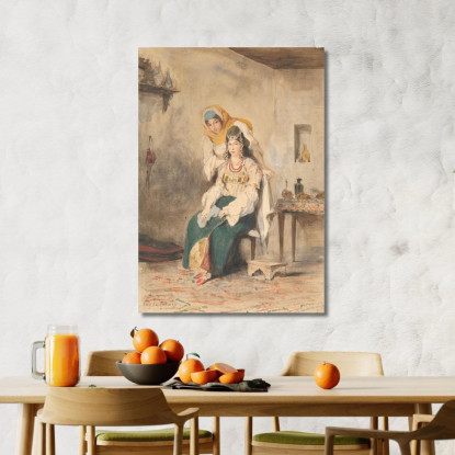 Saada La Moglie Di Abraham Ben-Chimol E Préciada Una Delle Loro Figlie Eugène Delacroix edx101 quadro stampato su tela