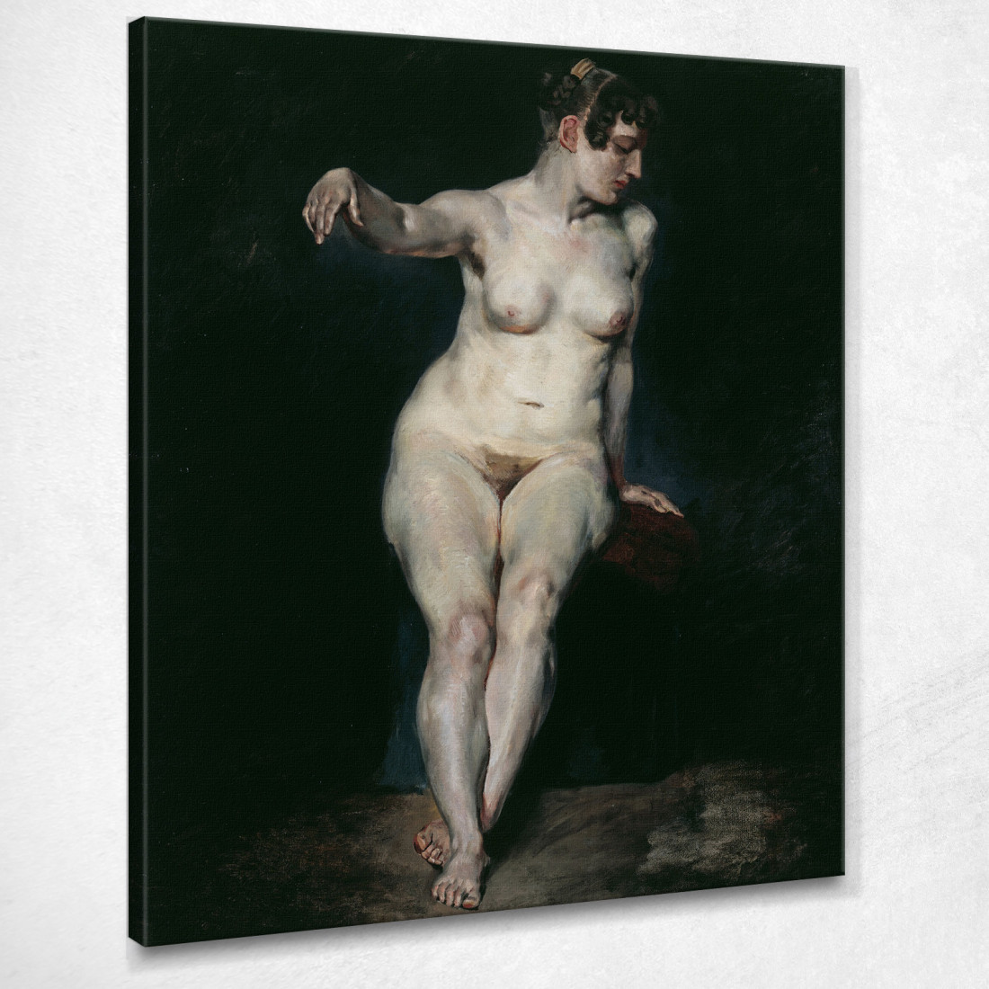 Mademoiselle Rose Nuda Seduta Eugène Delacroix edx105 quadro stampato su tela