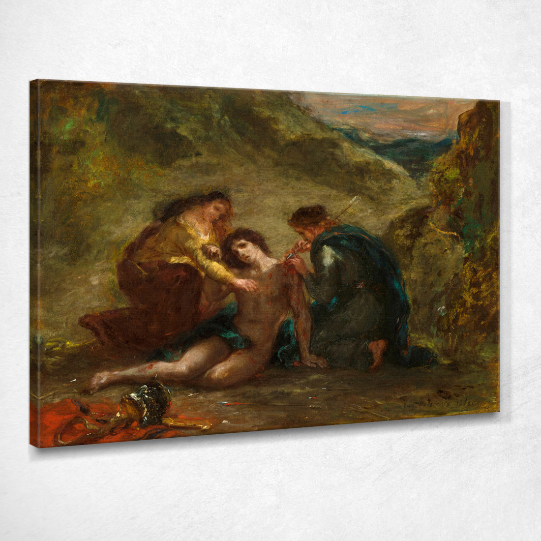 San Sebastiano Con Sant'Irene E Assistente Eugène Delacroix edx110 quadro stampato su tela