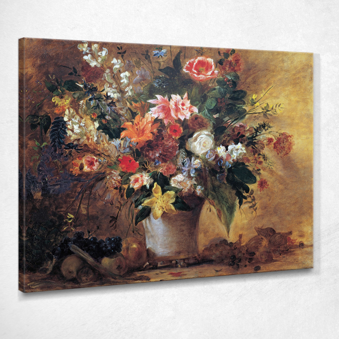 Natura Morta Con Fiori Eugène Delacroix edx113 quadro stampato su tela