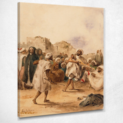 Giocatori In Cammino Eugène Delacroix edx115 quadro stampato su tela