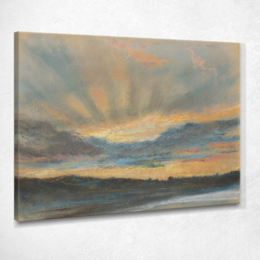 Tramonto Eugène Delacroix edx121 quadro stampato su tela