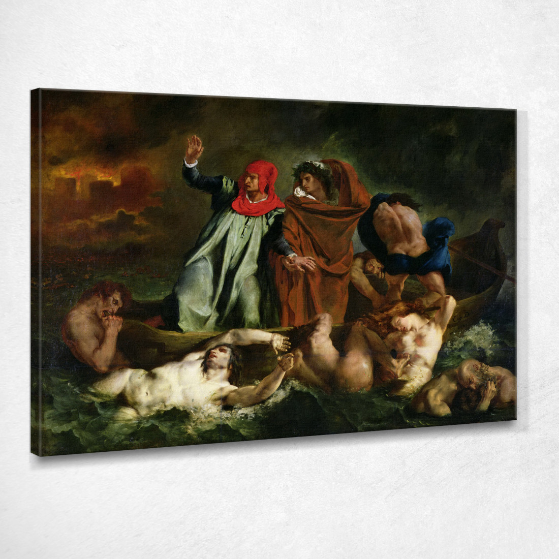 La Barca Di Dante Eugène Delacroix edx126 quadro stampato su tela
