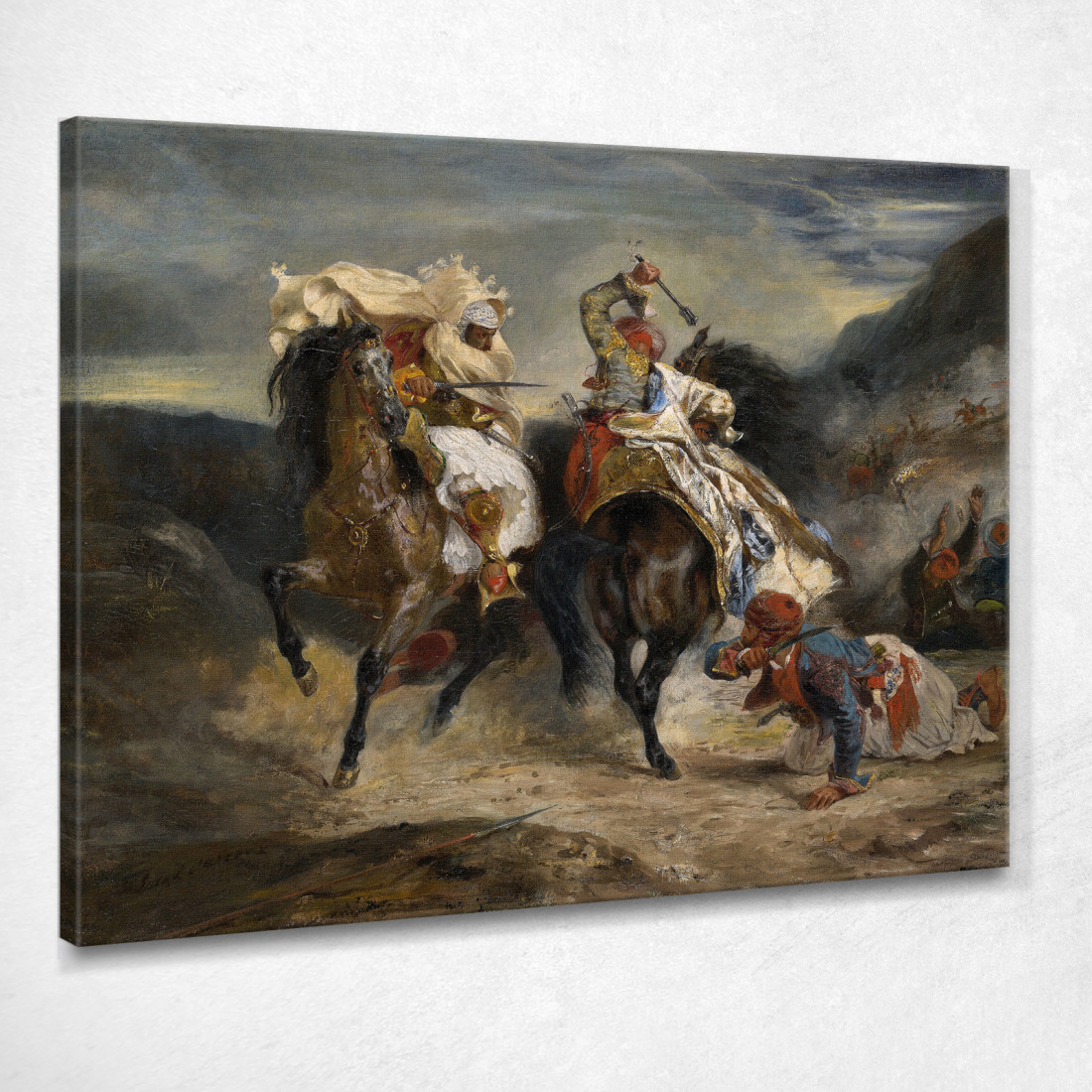 Il Combattimento Tra Giaour E Hassan Eugène Delacroix edx127 quadro stampato su tela