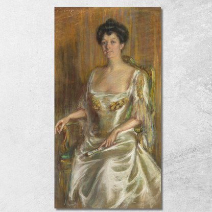 Signora Con Ventaglio Alice Pike Barney apb51 quadro stampato su tela