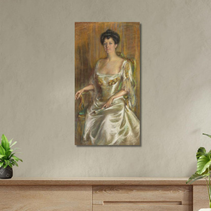 Signora Con Ventaglio Alice Pike Barney apb51 quadro stampato su tela
