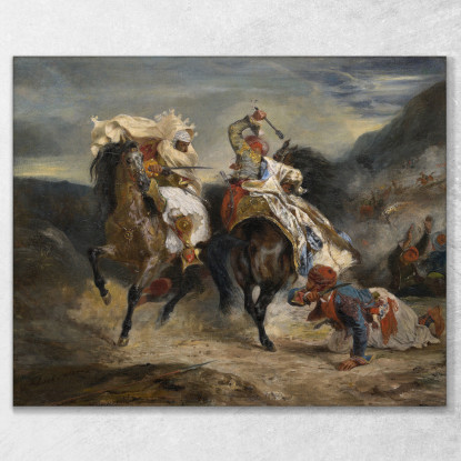 Il Combattimento Tra Giaour E Hassan Eugène Delacroix edx127 quadro stampato su tela