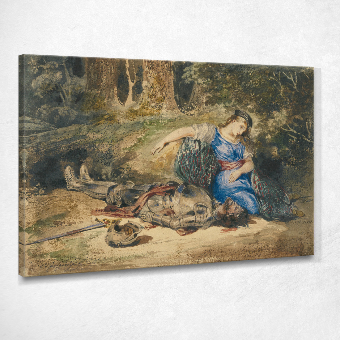 La Morte Di Lara Eugène Delacroix edx128 quadro stampato su tela