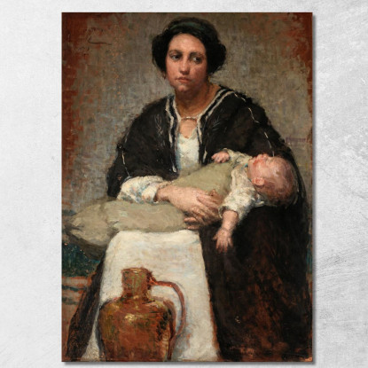 Madre E Bambino Addormentato Alice Pike Barney apb79 quadro stampato su tela