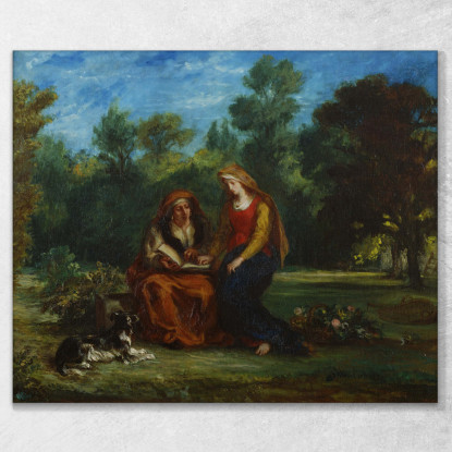 L'Educazione Della Vergine Eugène Delacroix edx131 quadro stampato su tela