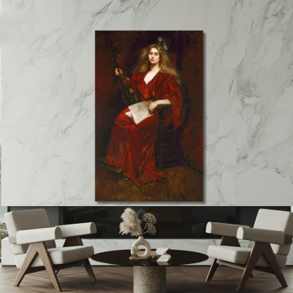 Natalie Con Violino Alice Pike Barney apb85 quadro stampato su tela