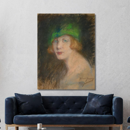 Il Cappello Verde Alice Pike Barney apb114 quadro stampato su tela