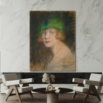 Il Cappello Verde Alice Pike Barney apb114 quadro stampato su tela