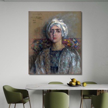 Il Turbante Bianco Alice Pike Barney apb121 quadro stampato su tela