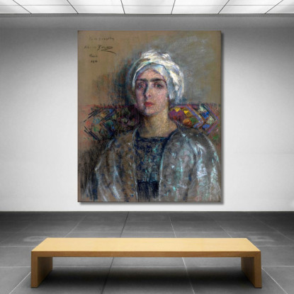Il Turbante Bianco Alice Pike Barney apb121 quadro stampato su tela
