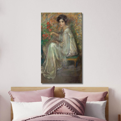 Giovane Donna Con Rose Alice Pike Barney apb130 quadro stampato su tela