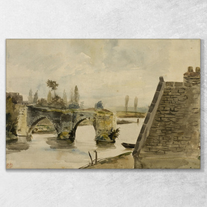 Il Ponte Vecchio A Nantes Eugène Delacroix edx137 quadro stampato su tela