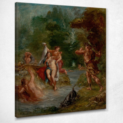 L'Estate Diana Sorpresa Da Atteone Eugène Delacroix edx144 quadro stampato su tela