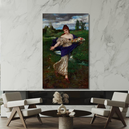 Flora Che Sparge Fiori Arnold Böcklin abk14 quadro stampato su tela
