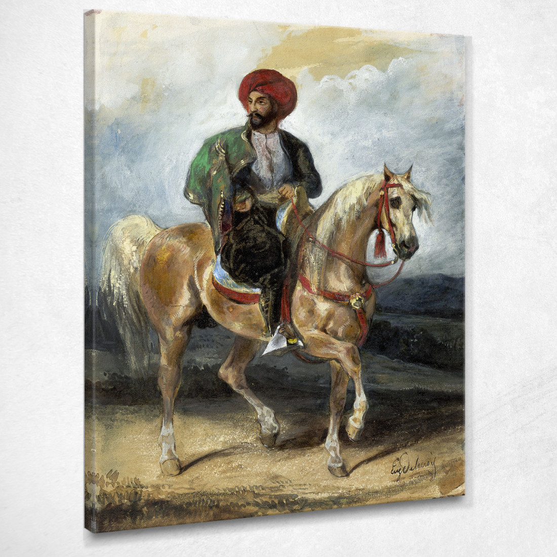 Il Cavaliere Turco Eugène Delacroix edx145 quadro stampato su tela