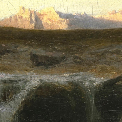 Paesaggio Montano Con Cascata Arnold Böcklin abk31 quadro stampato su tela