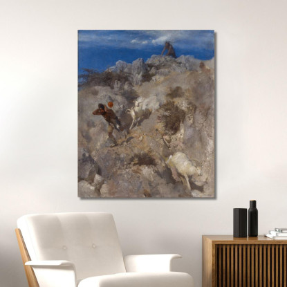Pan Spaventa Un Pastore Terrorizzato Dal Panico Arnold Böcklin abk37 quadro stampato su tela