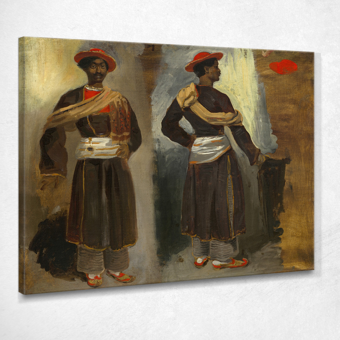 Due Studi Di Un Indiano In Piedi Di Calcutta Eugène Delacroix edx152 quadro stampato su tela