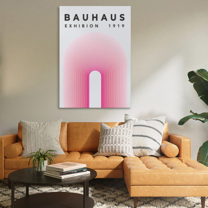 Quadro Bauhaus Struttura Ad Arco Rosa Bauhaus Style bhs7 quadro stampato su tela