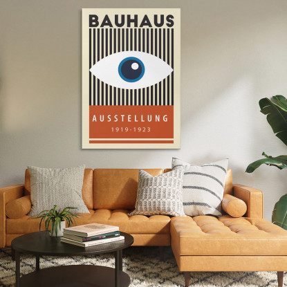 Quadro Bauhaus Occhio Su Sfondo Rigato Bauhaus Style bhs9 quadro stampato su tela