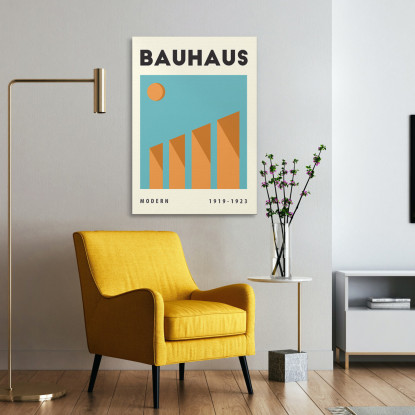 Quadro Bauhaus Geometrie Scalari In Tonalità Calde Bauhaus Style bhs23 quadro stampato su tela