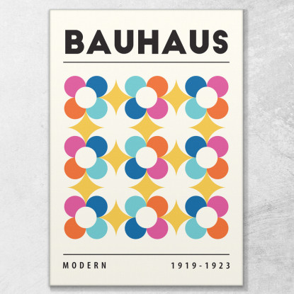 Quadro Bauhaus Pattern Floreale Astratto Bauhaus Style bhs24 quadro stampato su tela