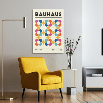 Quadro Bauhaus Pattern Floreale Astratto Bauhaus Style bhs24 quadro stampato su tela