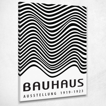 Quadro Bauhaus Onde Monocromatiche Ondulate Bauhaus Style bhs25 quadro stampato su tela