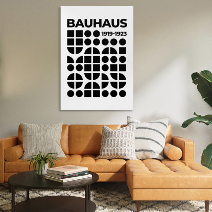 Quadro Bauhaus Composizione Geometrica In Bianco E Nero Bauhaus Style bhs28 quadro stampato su tela