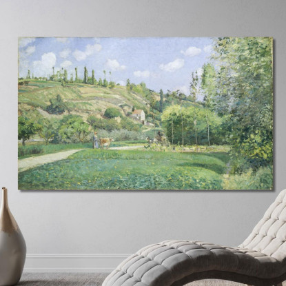 Un Pastore A Valhermeil Auvers-Sur-Oise 1874 Camille Pissarro cps3 quadro stampato su tela