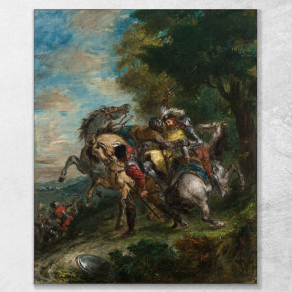 Weislingen Catturato Dagli Uomini Di Götz Eugène Delacroix edx156 quadro stampato su tela