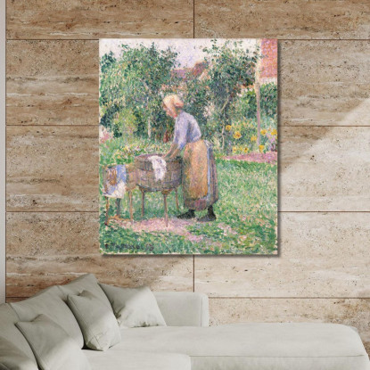 Una Lavandaia A Éragny 1893 Camille Pissarro cps8 quadro stampato su tela