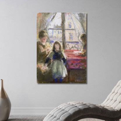 Alla Finestra Rue Des Trois Frères 1878 Camille Pissarro cps10 quadro stampato su tela
