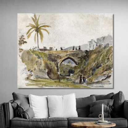 Ponte A Caracas 1854 Camille Pissarro cps17 quadro stampato su tela