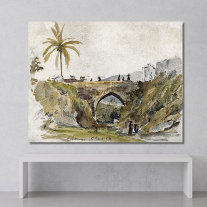 Ponte A Caracas 1854 Camille Pissarro cps17 quadro stampato su tela
